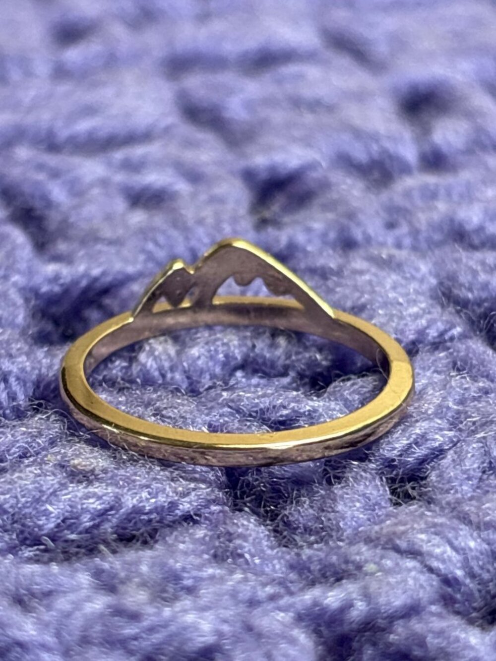 Goldtone Mountains Ring Size 10.25 - Picture 4 of 4